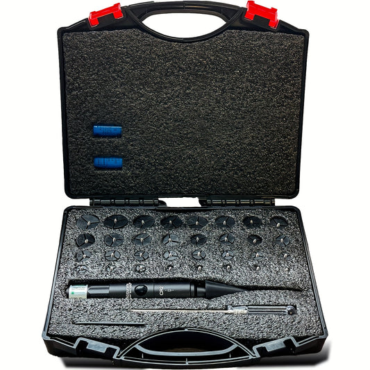 Bore Sight Laser, Site Right Laser Bore Sight, Tactical Elite Laser Bore Sight - for Multiple Calibres Green/Red Laser Bore Sight Kit with 8/32 AdaptersFits All Firearms From.17 to 12GA. RISE DEFENSE SYSTEMS.AI PRODUCTS
