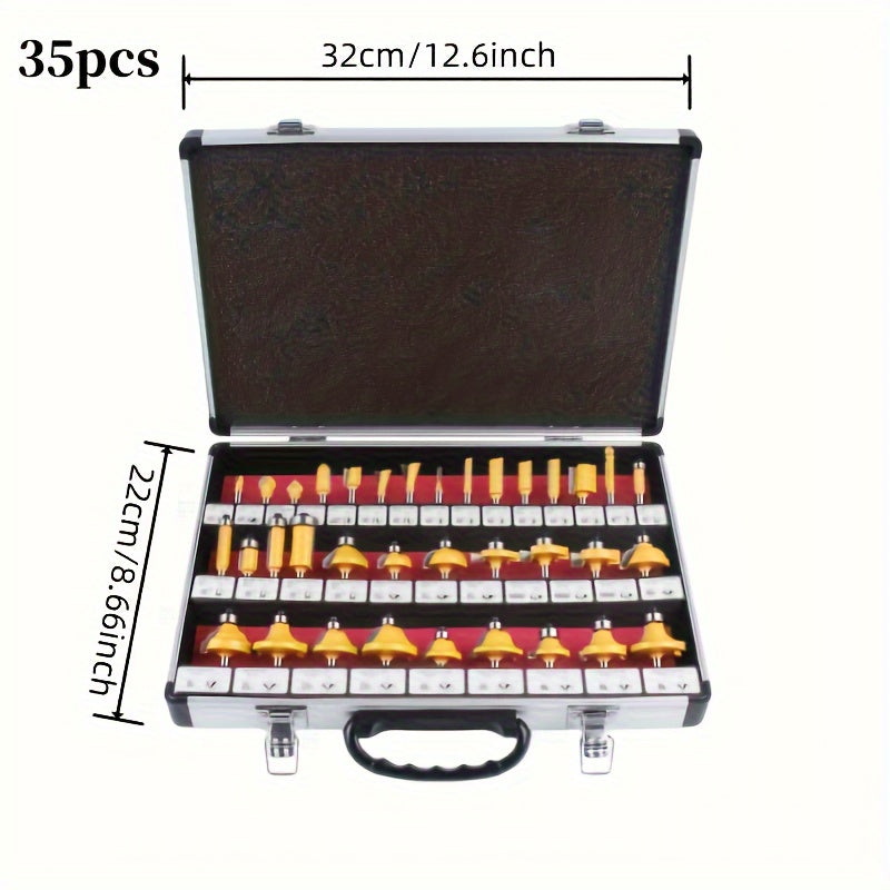 4/15/24/35pcs/Set Carbide Tipped Router Bits, 1/4 Inch Shanks, Woodworking Router, Premium Woodworking Router Bit Set, Carbide Tipped Precision Cutting Tools With Durable Metal Case, Wooden Case RISE DEFENSE SYSTEMS.AI PRODUCTS