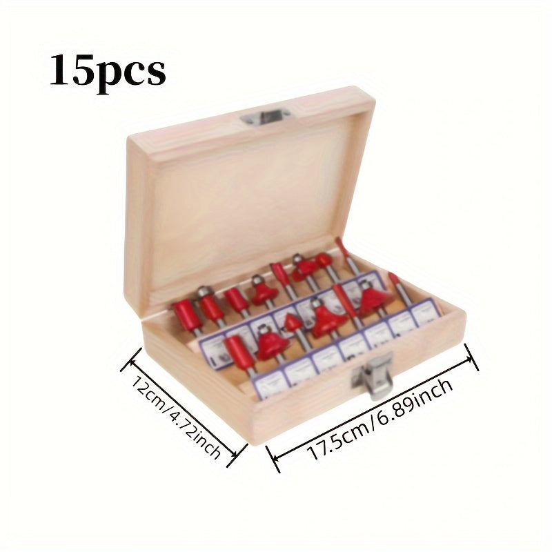 4/15/24/35pcs/Set Carbide Tipped Router Bits, 1/4 Inch Shanks, Woodworking Router, Premium Woodworking Router Bit Set, Carbide Tipped Precision Cutting Tools With Durable Metal Case, Wooden Case RISE DEFENSE SYSTEMS.AI PRODUCTS