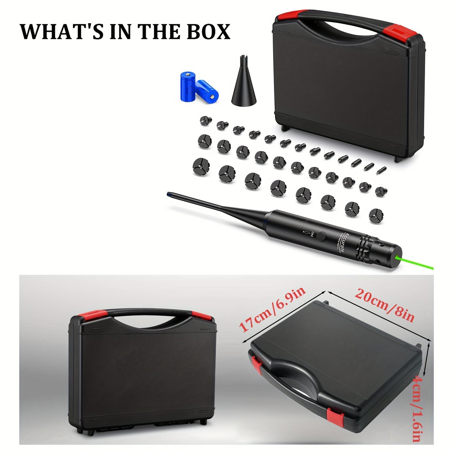 Bore Sight Laser, Site Right Laser Bore Sight, Tactical Elite Laser Bore Sight - for Multiple Calibres Green/Red Laser Bore Sight Kit with 8/32 AdaptersFits All Firearms From.17 to 12GA. RISE DEFENSE SYSTEMS.AI PRODUCTS