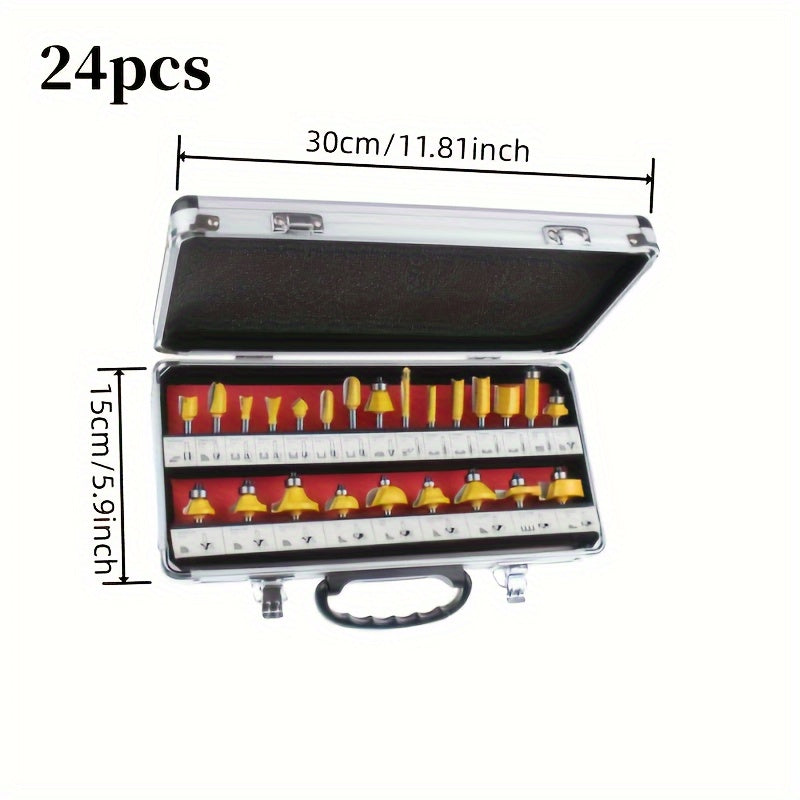 4/15/24/35pcs/Set Carbide Tipped Router Bits, 1/4 Inch Shanks, Woodworking Router, Premium Woodworking Router Bit Set, Carbide Tipped Precision Cutting Tools With Durable Metal Case, Wooden Case RISE DEFENSE SYSTEMS.AI PRODUCTS
