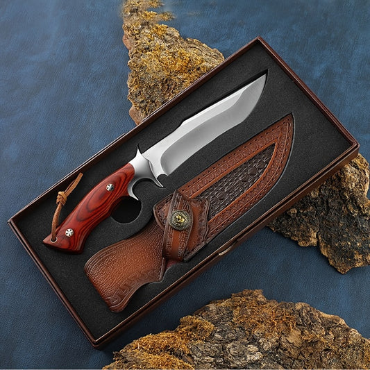 Breaking the Lion King Outdoor Straight Knife Leather Right or Left Hand Horizontal Fixed Blade Sheath Outdoor Camping Stainless Steel Knife RISE DEFENSE SYSTEMS.AI PRODUCTS