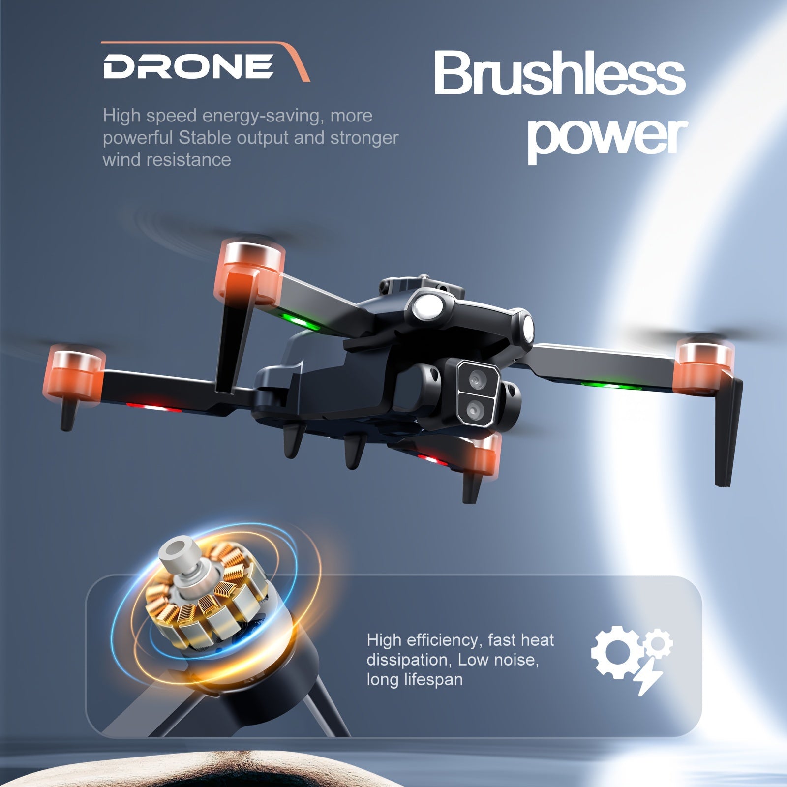 2-Battery 32-Min Long Flight Brushless Motor Drone with 4K HD Camera, Multifunctional Foldable Quadcopter, Altitude Hold, Headless Mode, Start Speed Adjustment, Carrying Bag, and LED Light for Beginners RISE DEFENSE SYSTEMS.AI PRODUCTS