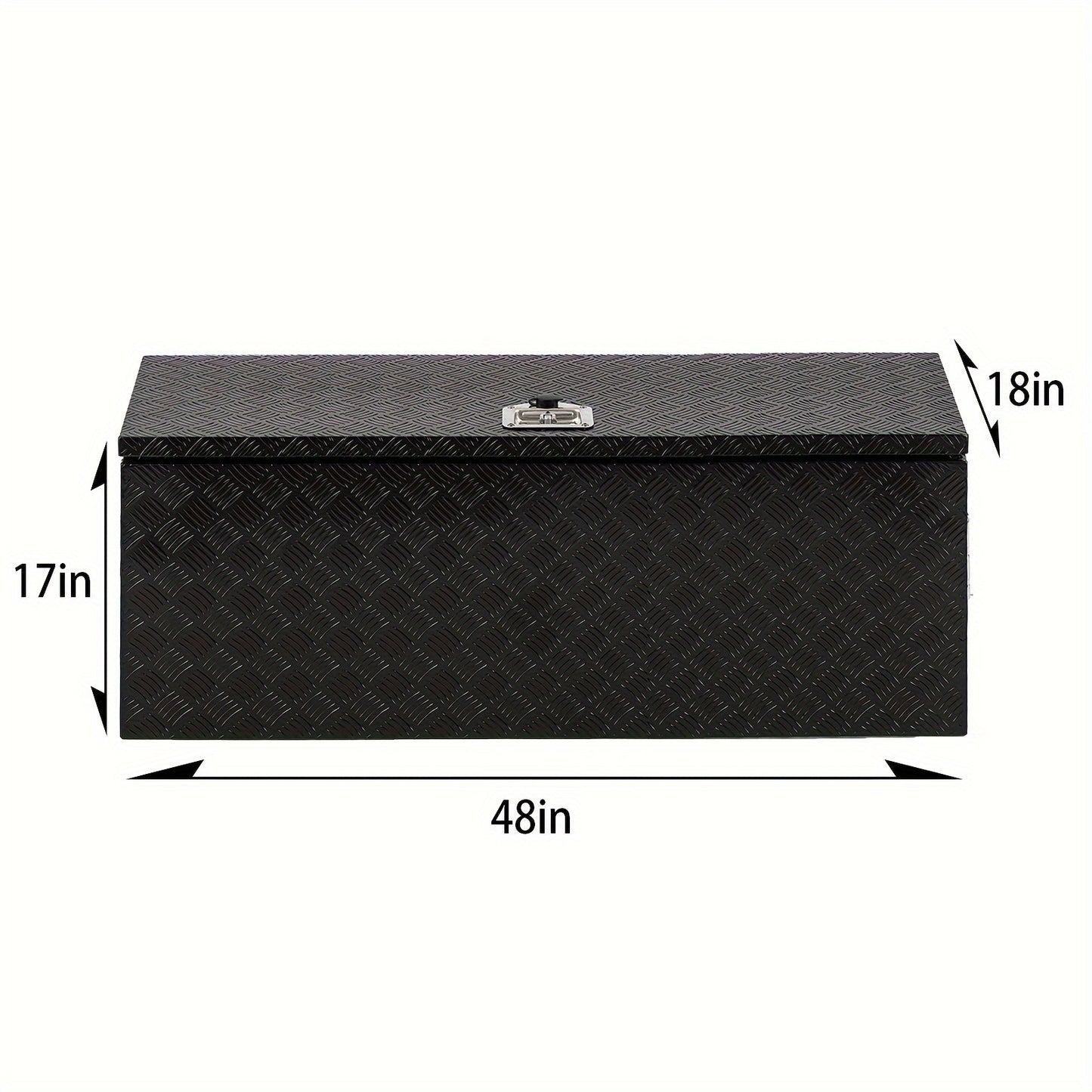 Truck Bed Tool Box Trailer Storage Tool Box Black Aluminum Heavy Duty Pick Up Truck Bed RV Toolbox Diamond Plate With Lock & Keys RISE DEFENSE SYSTEMS.AI PRODUCTS