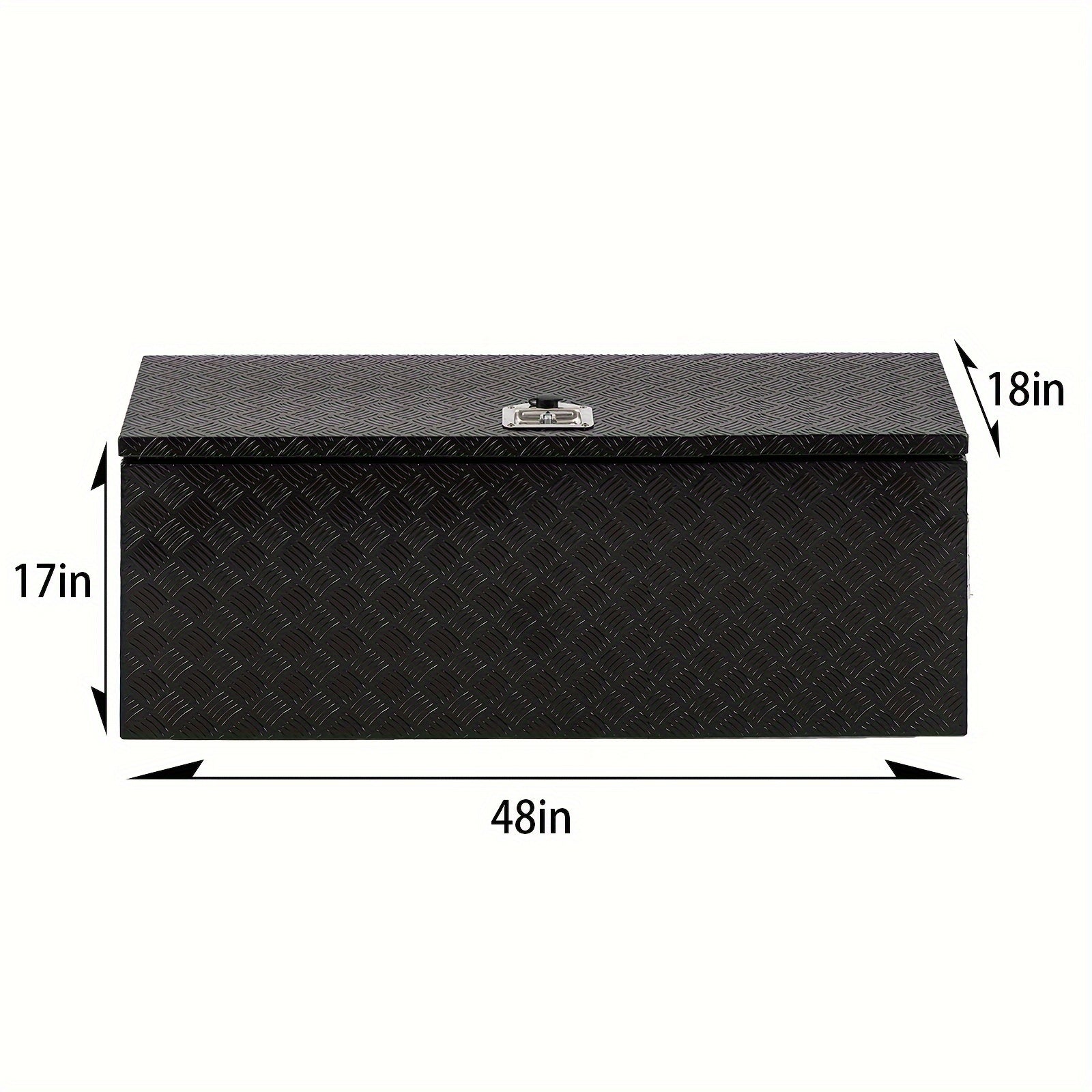 Truck Bed Tool Box Trailer Storage Tool Box Black Aluminum Heavy Duty Pick Up Truck Bed RV Toolbox Diamond Plate With Lock & Keys RISE DEFENSE SYSTEMS.AI PRODUCTS