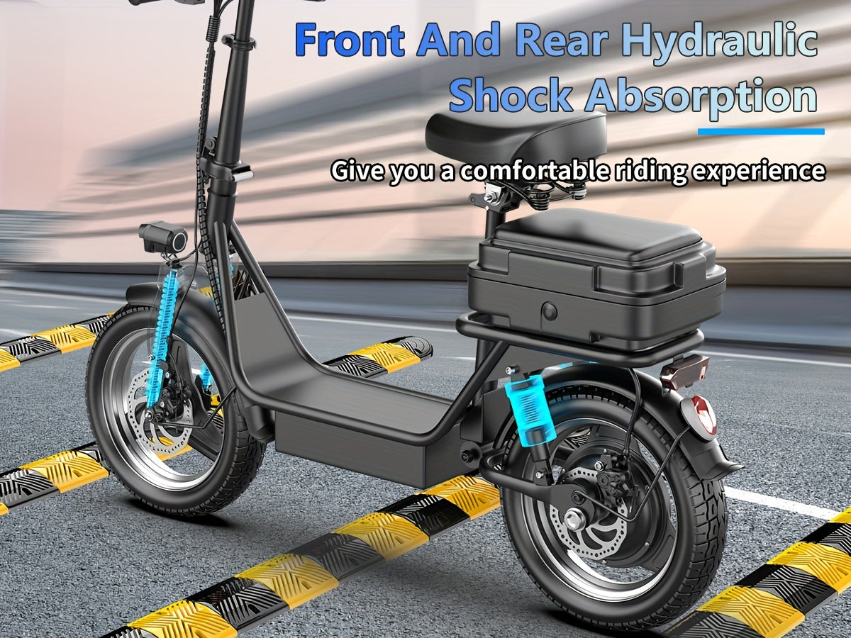 High-Speed Electric Scooter for Adults - 500W 650W Peak Motor, 20mph Top Speed, 30Miles Long Range, Comfortable Seat, Dual Disc Brakes, Perfect for Commuters and Travelers RISE DEFENSE SYSTEMS.AI PRODUCTS