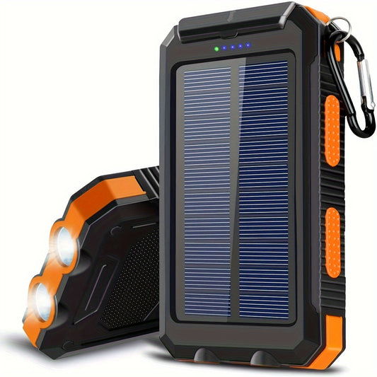 UltraLast 10000mAh Solar Power Bank - High-Capacity Portable Charger with Flashlight, USB, Type-C, Micro Interface, Compass, LED Flashlight and Hiking Buckle for Long-Lasting Durability, Travel, Camping, and Outdoor Adventure RISE DEFENSE SYSTEMS.AI PRODUCTS