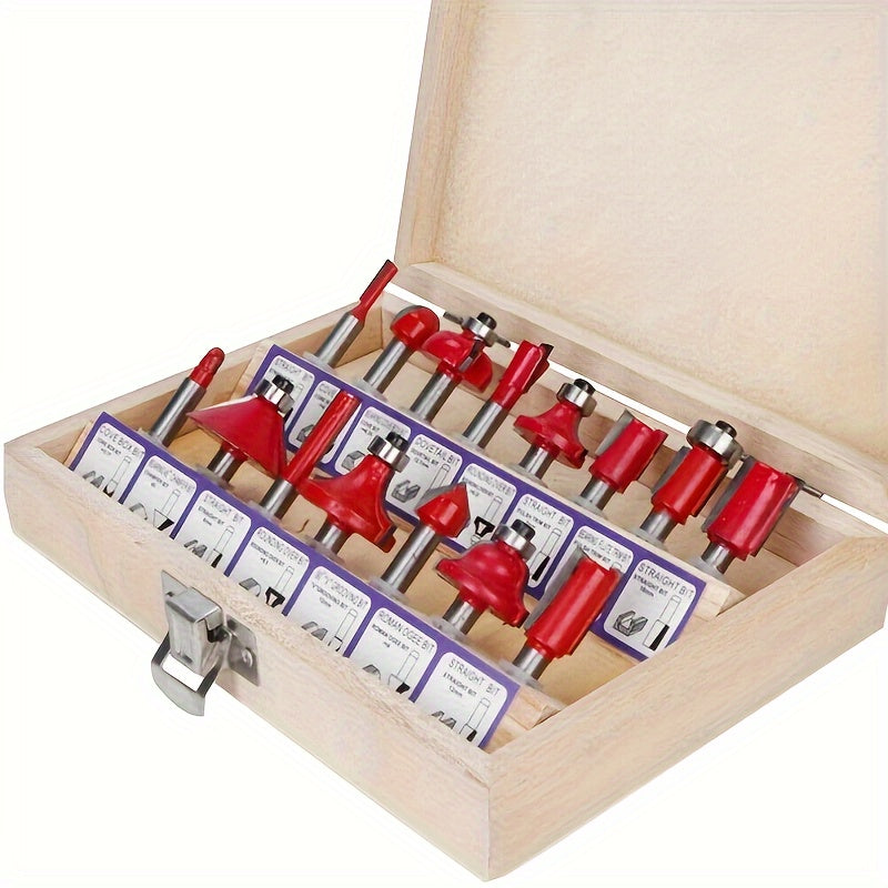 4/15/24/35pcs/Set Carbide Tipped Router Bits, 1/4 Inch Shanks, Woodworking Router, Premium Woodworking Router Bit Set, Carbide Tipped Precision Cutting Tools With Durable Metal Case, Wooden Case RISE DEFENSE SYSTEMS.AI PRODUCTS