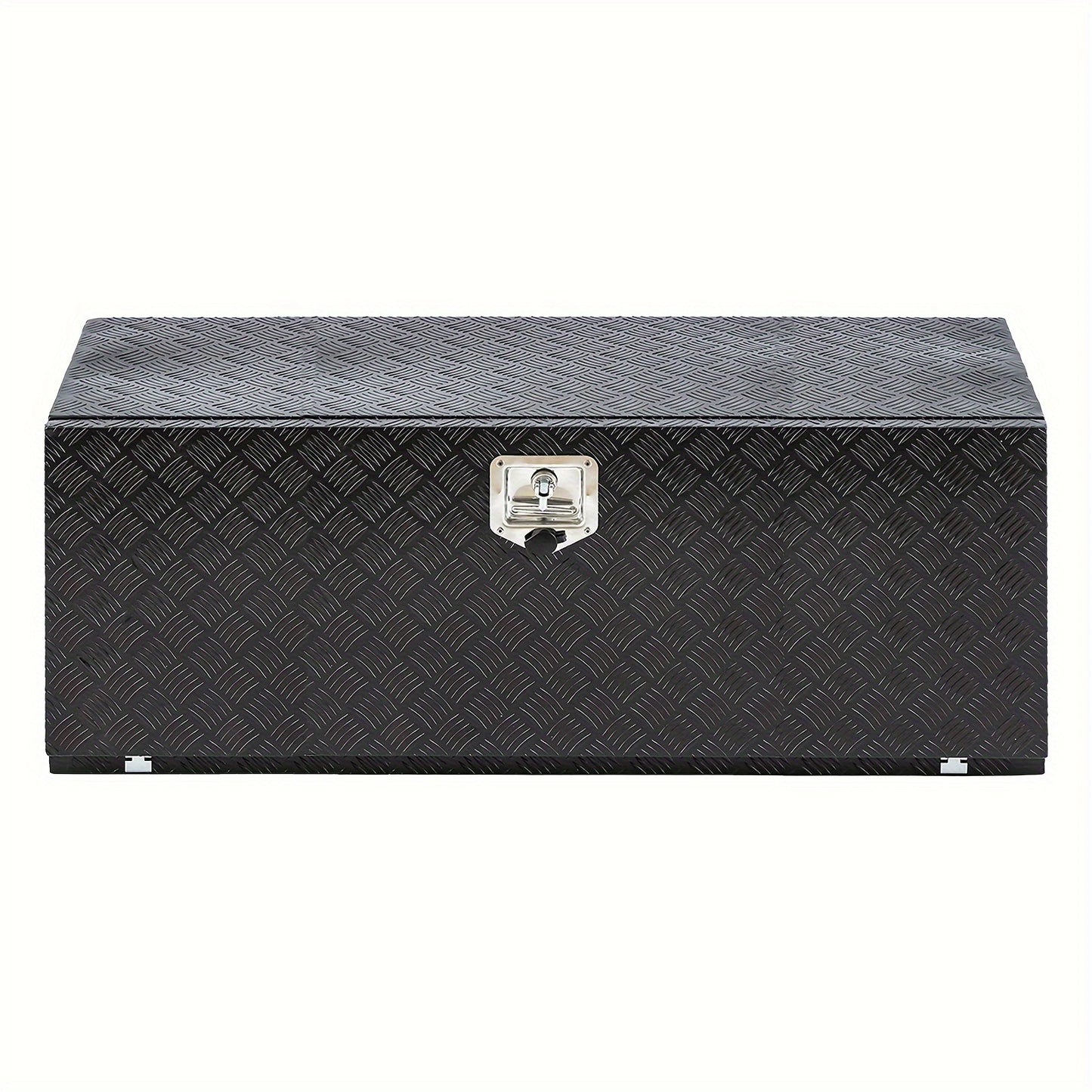Truck Bed Tool Box Trailer Storage Tool Box Black Aluminum Heavy Duty Pick Up Truck Bed RV Toolbox Diamond Plate With Lock & Keys RISE DEFENSE SYSTEMS.AI PRODUCTS