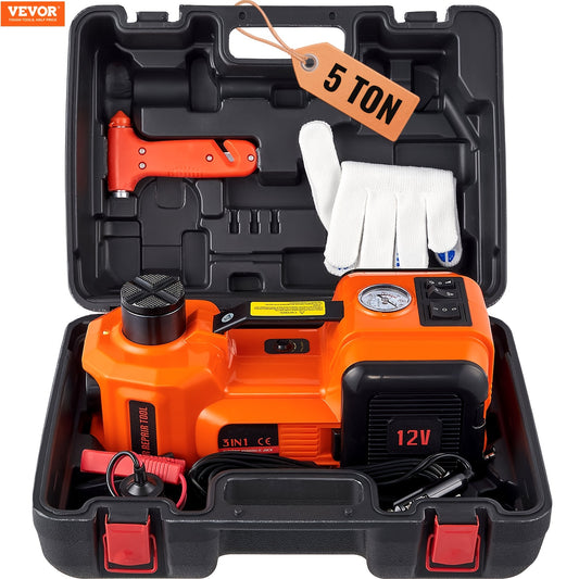 VEVOR Electric Car Jack, 5 Ton 12V Electric Hydraulic Car Floor Jack With Built-in Tire Inflator Pump For SUV Sedans RISE DEFENSE SYSTEMS.AI PRODUCTS