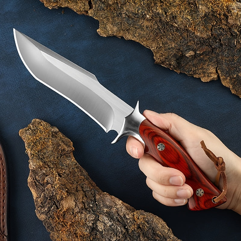 Breaking the Lion King Outdoor Straight Knife Leather Right or Left Hand Horizontal Fixed Blade Sheath Outdoor Camping Stainless Steel Knife RISE DEFENSE SYSTEMS.AI PRODUCTS
