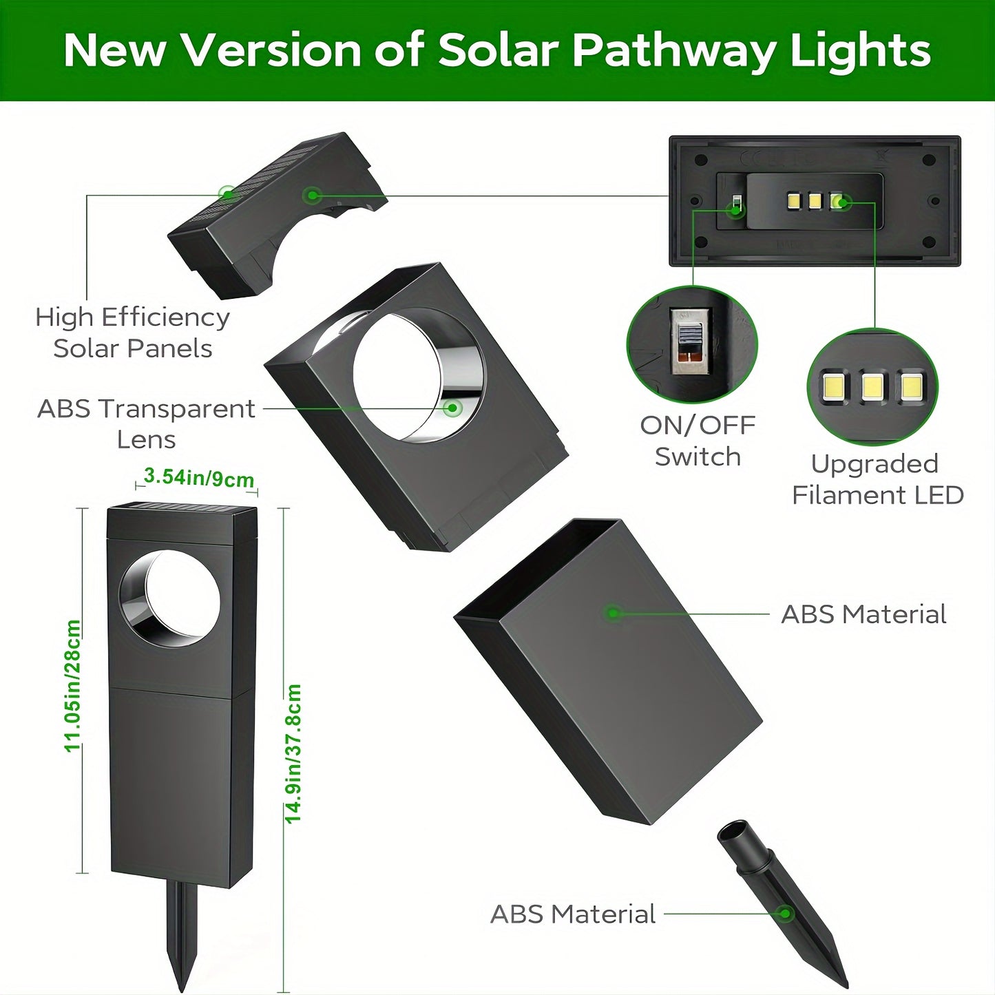 Solar Outdoor Lights 6 Pack, Bright Pathway Outdoor, Achieve, Moon Shape Landscape, Auto On/Off For Outside Yard Garden Path, IPX5 Waterproof Solar Pathway Lights Outdoor( Warm White ) RISE DEFENSE SYSTEMS.AI PRODUCTS