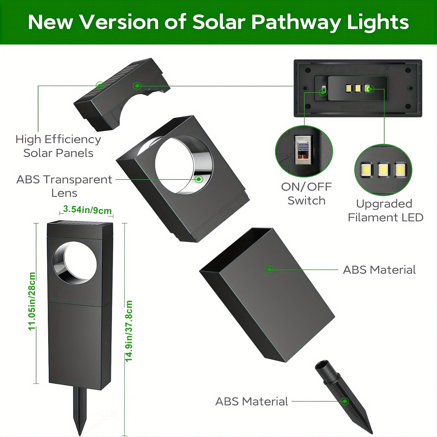 Solar Outdoor Lights 6 Pack, Bright Pathway Outdoor, Achieve, Moon Shape Landscape, Auto On/Off For Outside Yard Garden Path, IPX5 Waterproof Solar Pathway Lights Outdoor( Warm White ) RISE DEFENSE SYSTEMS.AI PRODUCTS