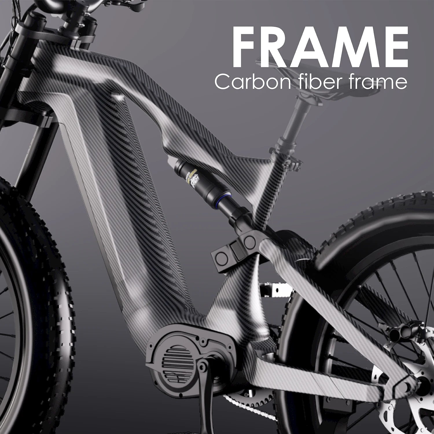 HEZZO-52V 1000W 21Ah Fat Tire Ebike,Carbon Fiber Electric Bicycle, , BAFANG M620, Mid Drive, Emtb, Off-Road 9 Speed Electr Bike RISE DEFENSE SYSTEMS.AI PRODUCTS