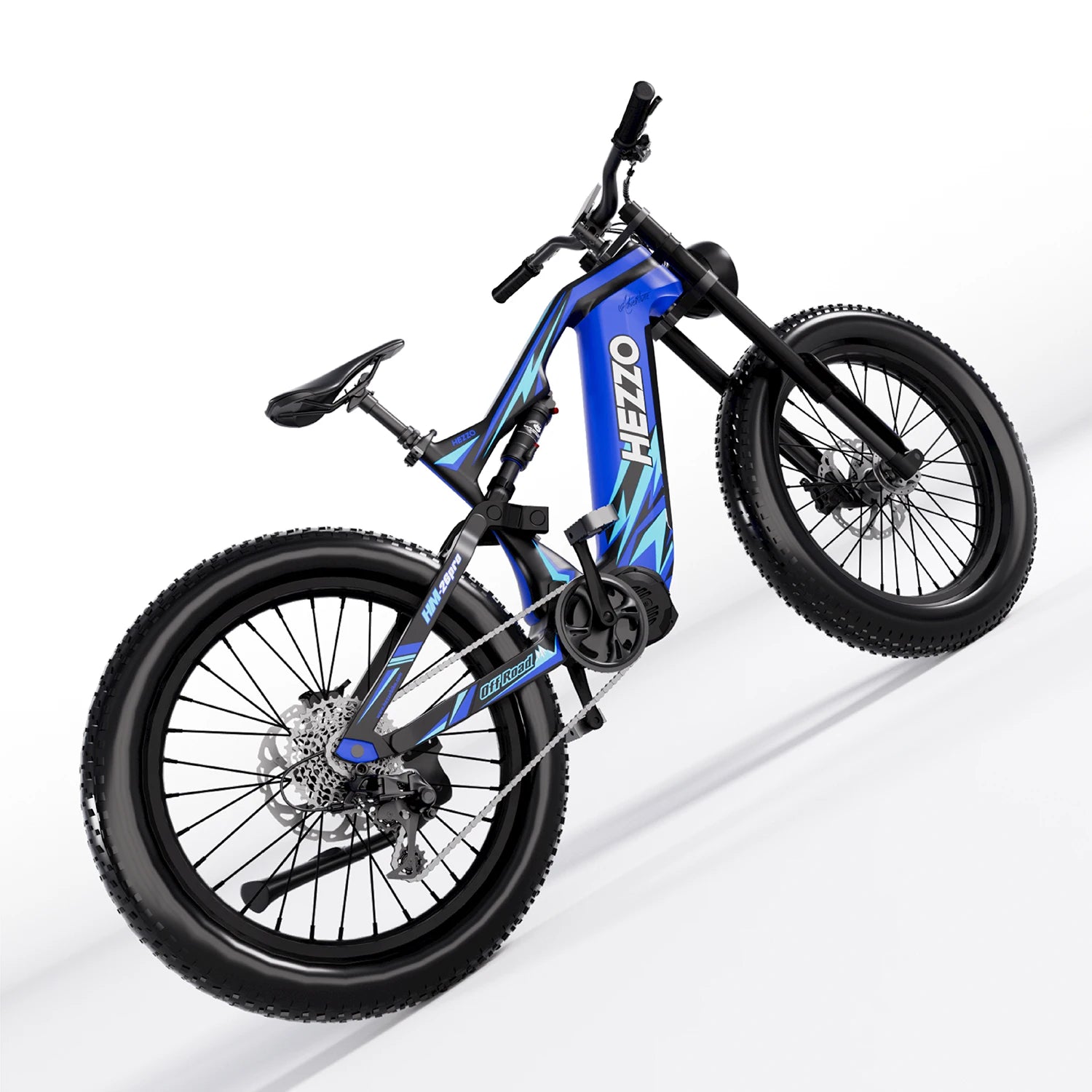 HEZZO 52V 1000W 21Ah Carbon Fiber Electric Bicycle BAFANG Middrive Ebike, 26x4.5 