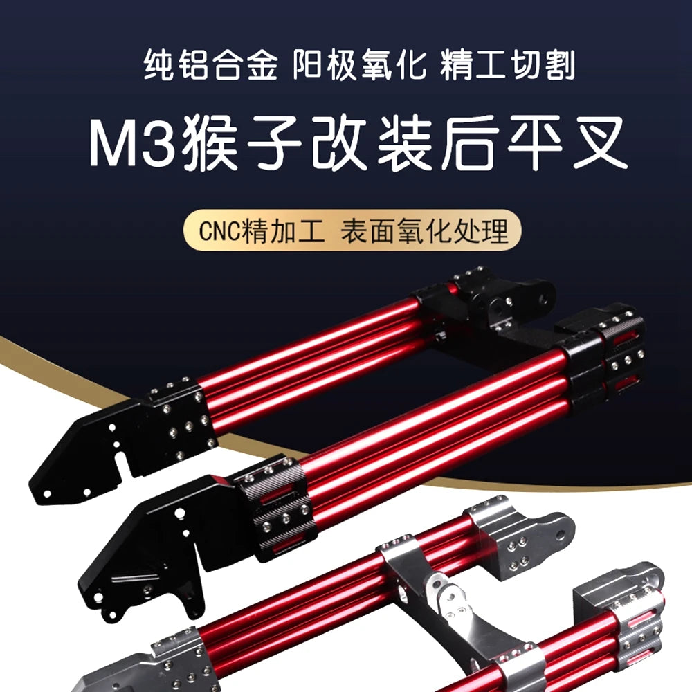 Electric Motorcycle Swing Arm New 3D CNC Adjustable 3-tube Water Pipe Rear Flat Fork Universal For M3 M5 M6 Little Monkey Modify RISE DEFENSE SYSTEMS.AI PRODUCTS
