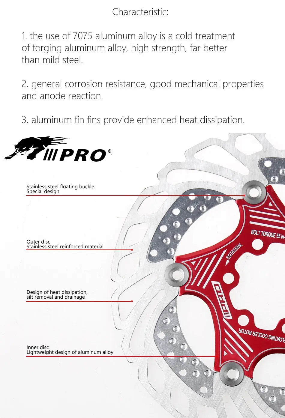 IIIPRO 6-Bolt Brake Disc 160mm/180mm/203mm Brake Disc Rotor Floating Cooling Heat Dissipation DH 6 Inch MTB/Road Bike RISE DEFENSE SYSTEMS.AI PRODUCTS