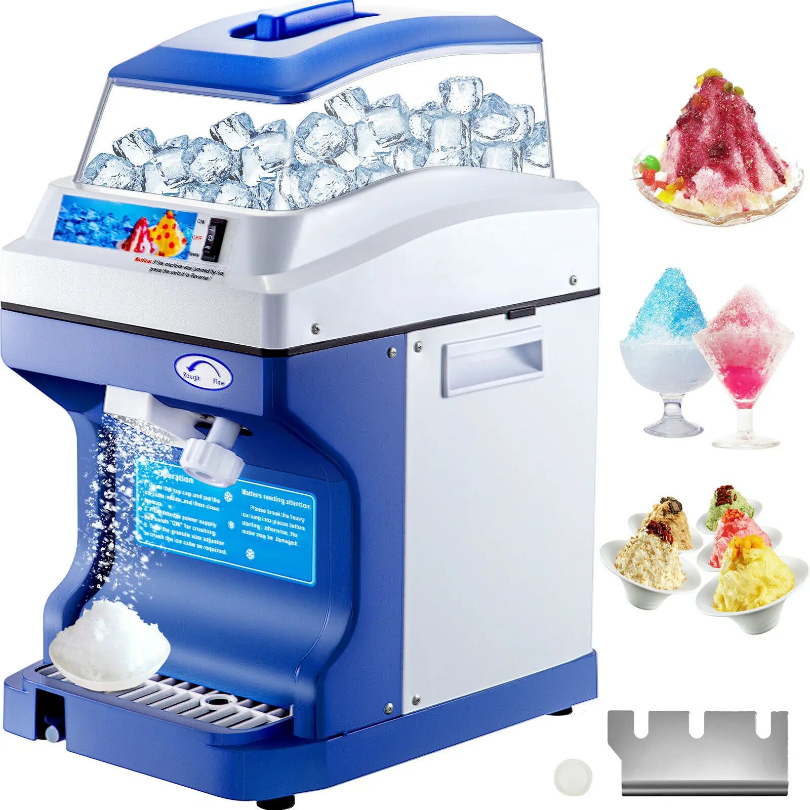 VEVOR 120/200 KG/H Electric Ice Shaver Branch Crusher Chopper Smoothie Blender Granizing Machine Shredder Snow Cone Cubes Maker RISE DEFENSE SYSTEMS.AI PRODUCTS