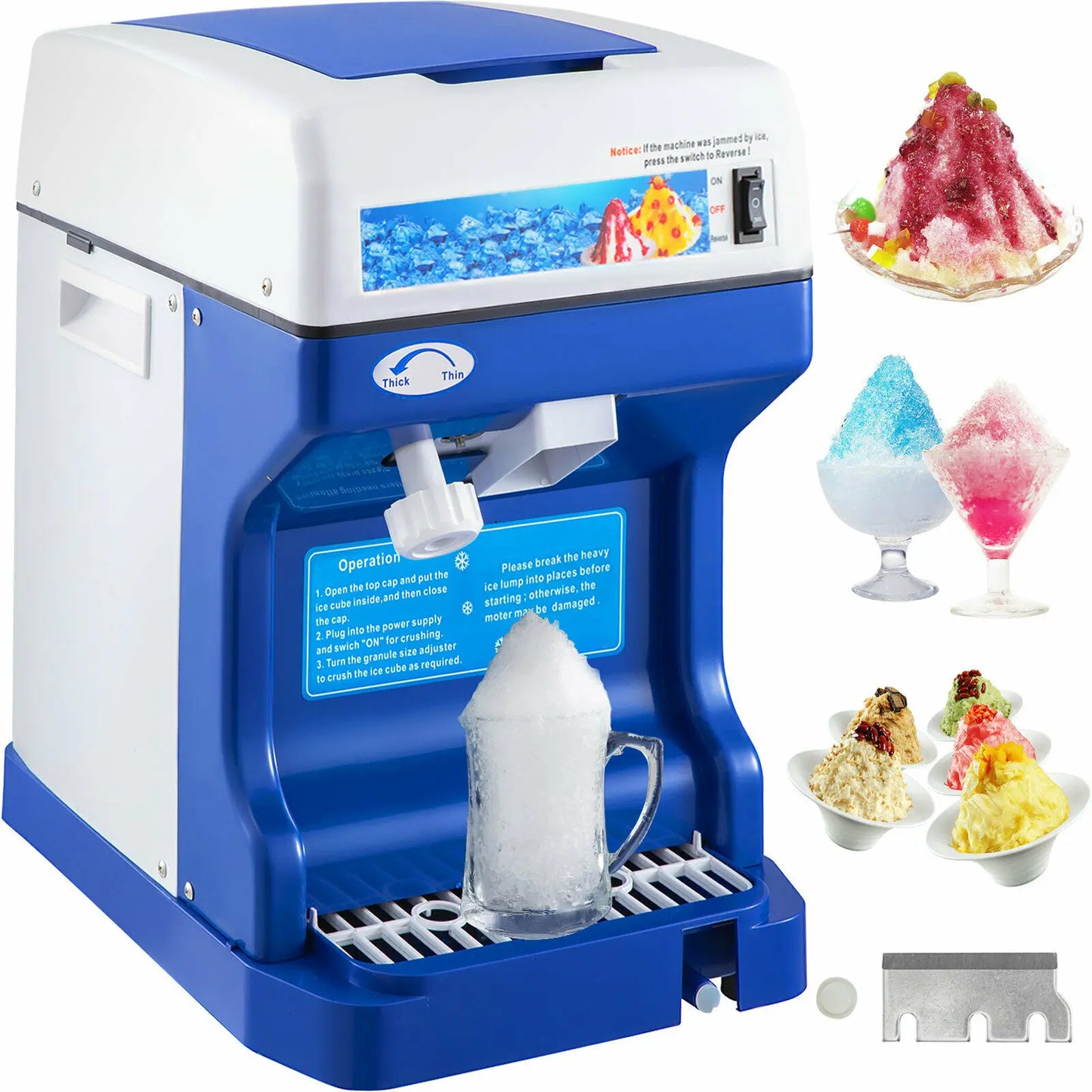 VEVOR 120/200 KG/H Electric Ice Shaver Branch Crusher Chopper Smoothie Blender Granizing Machine Shredder Snow Cone Cubes Maker RISE DEFENSE SYSTEMS.AI PRODUCTS