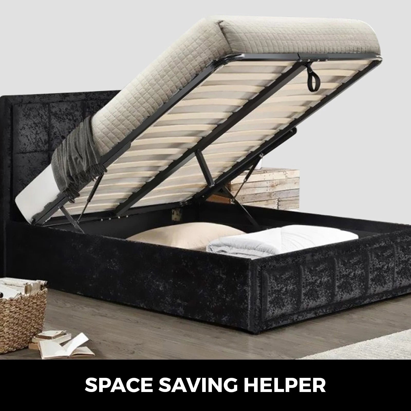VEVOR Pair Of 5FT 4FT Heavy Pneumatic Storage Bed Lift Mechanism Gas Spring Strut Support Hinge Bed Sofa Storage Space Saving RISE DEFENSE SYSTEMS.AI PRODUCTS