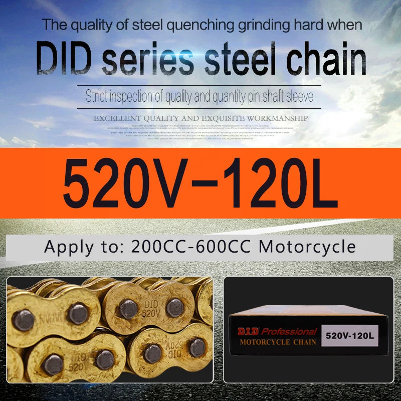 CVK High Quality Motorcycle O-ring Oil seal Chain Sets For 428 DID chain 136 Link 520 525 530 chains 120 Links with Facotry Sale RISE DEFENSE SYSTEMS.AI PRODUCTS