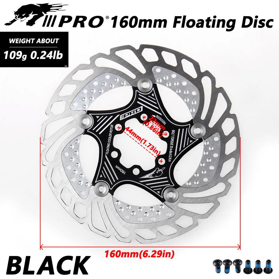 IIIPRO 6-Bolt Brake Disc 160mm/180mm/203mm Brake Disc Rotor Floating Cooling Heat Dissipation DH 6 Inch MTB/Road Bike RISE DEFENSE SYSTEMS.AI PRODUCTS
