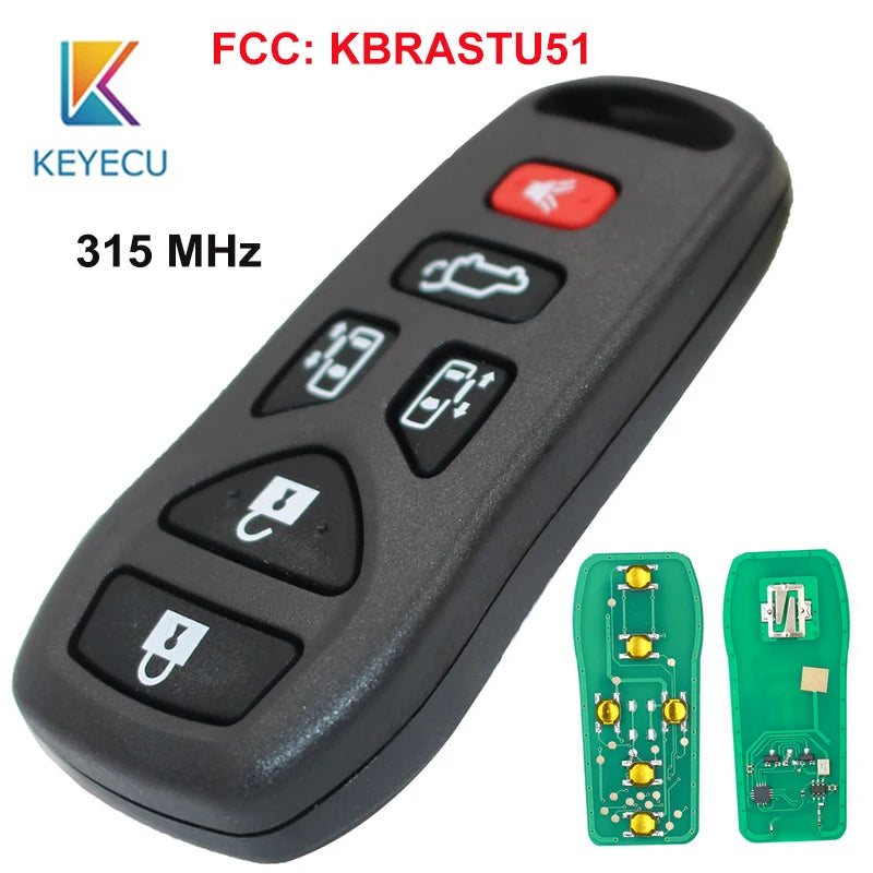 KEYECU Replacement Keyless Entry Smart Remote Key Fob for Nissan Quest 2004 2005 2006 2007 2008 2009 315MHz FCC:KBRASTU51 RISE DEFENSE SYSTEMS.AI PRODUCTS