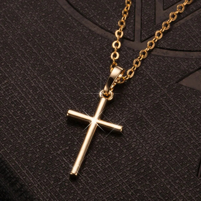 Fashion  Cross Pendants dropshipping Golden Silver  Color Crystal Jesus Cross Pendant Necklace Jewelry For Men/Women Wholesale RISE DEFENSE SYSTEMS.AI PRODUCTS