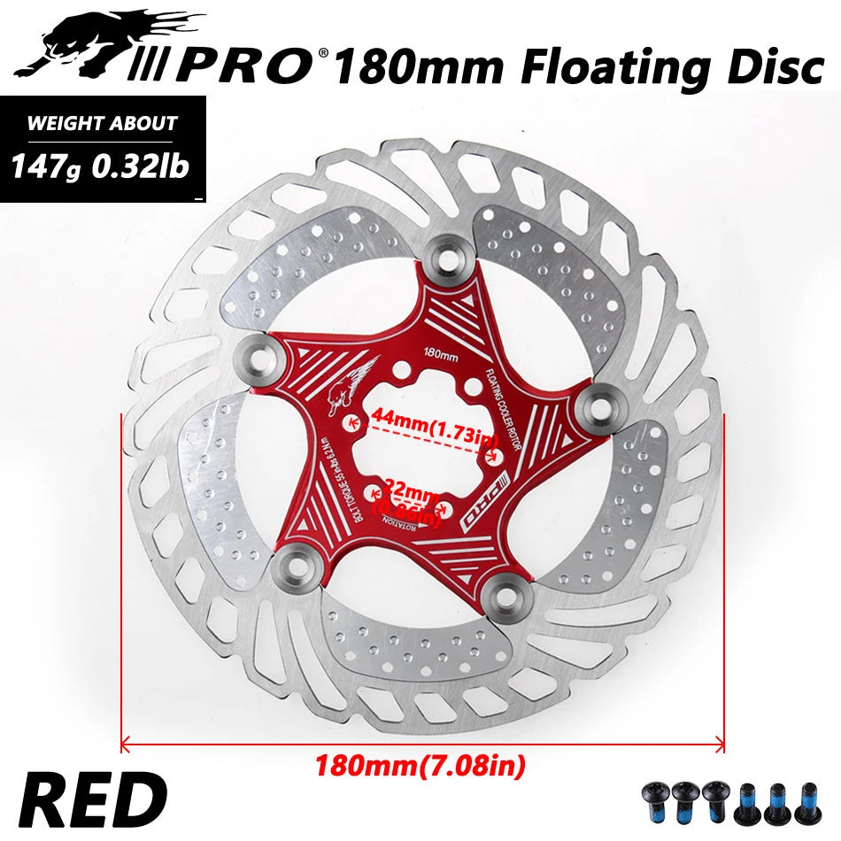 IIIPRO 6-Bolt Brake Disc 160mm/180mm/203mm Brake Disc Rotor Floating Cooling Heat Dissipation DH 6 Inch MTB/Road Bike RISE DEFENSE SYSTEMS.AI PRODUCTS