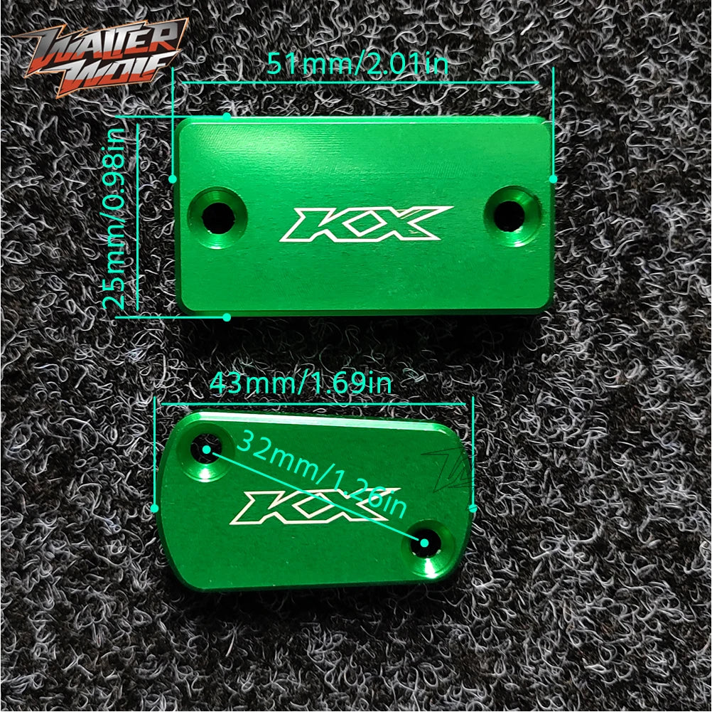 Front Rear Brake Fluid Oil Cover For KAWASAKI KX 125 250 250F 450F 450 KX125 KX250 Motorcycle Accessories Reservoir Cap Motor RISE DEFENSE SYSTEMS.AI PRODUCTS