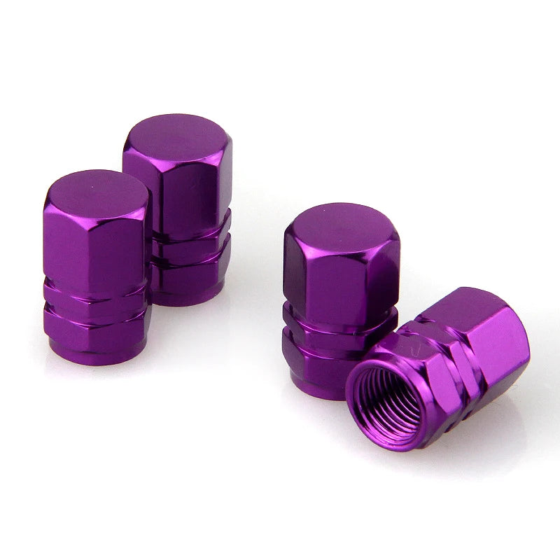JX-LCLYL 4pcs Universal Aluminum Car Wheel Tire Tyre Valve Air Stem Cap Cover Purple RISE DEFENSE SYSTEMS.AI PRODUCTS