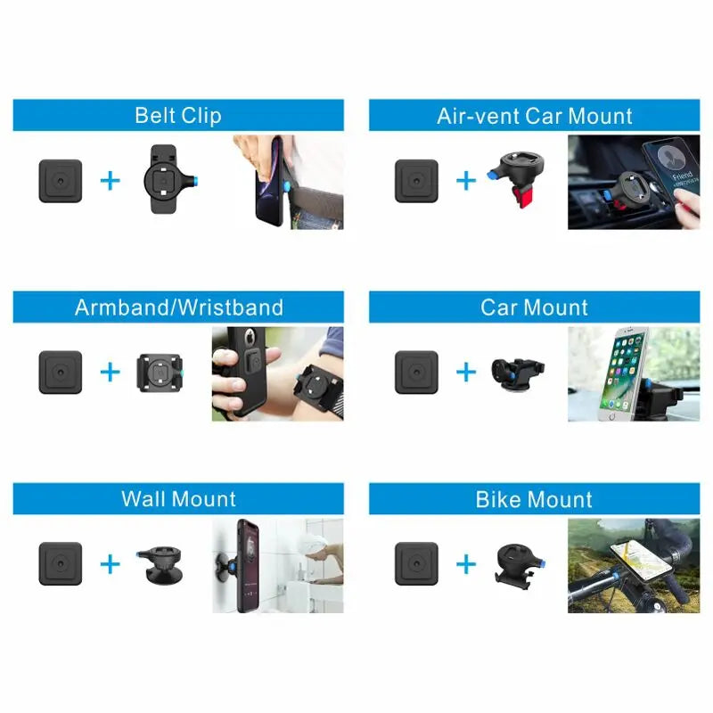 SPORTLINK Universal Quick Mount Adapter Multi Purpose Phone Holder For Air-vent/Car/Bike/Belt Clip/Wall/Armband/Wristband Mounts RISE DEFENSE SYSTEMS.AI PRODUCTS