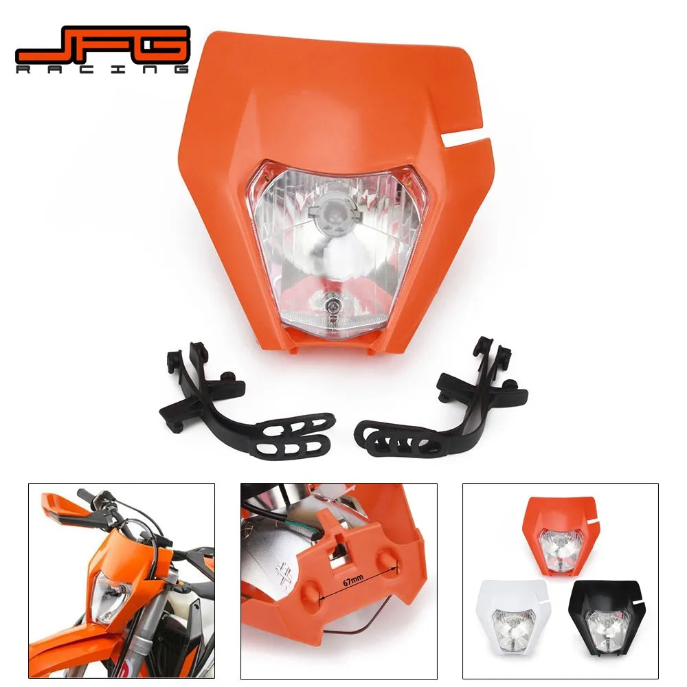 New 2017 Motorcycle Supermoto Universal Headlamp Headlight Light For KTM EXC EXCF SXF SX XC XCW XCF XCFW 125 150 250 350 450 530 RISE DEFENSE SYSTEMS.AI PRODUCTS