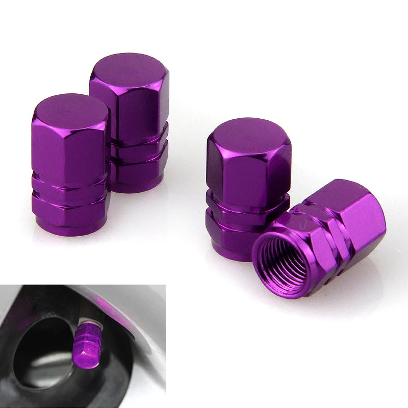 JX-LCLYL 4pcs Universal Aluminum Car Wheel Tire Tyre Valve Air Stem Cap Cover Purple RISE DEFENSE SYSTEMS.AI PRODUCTS