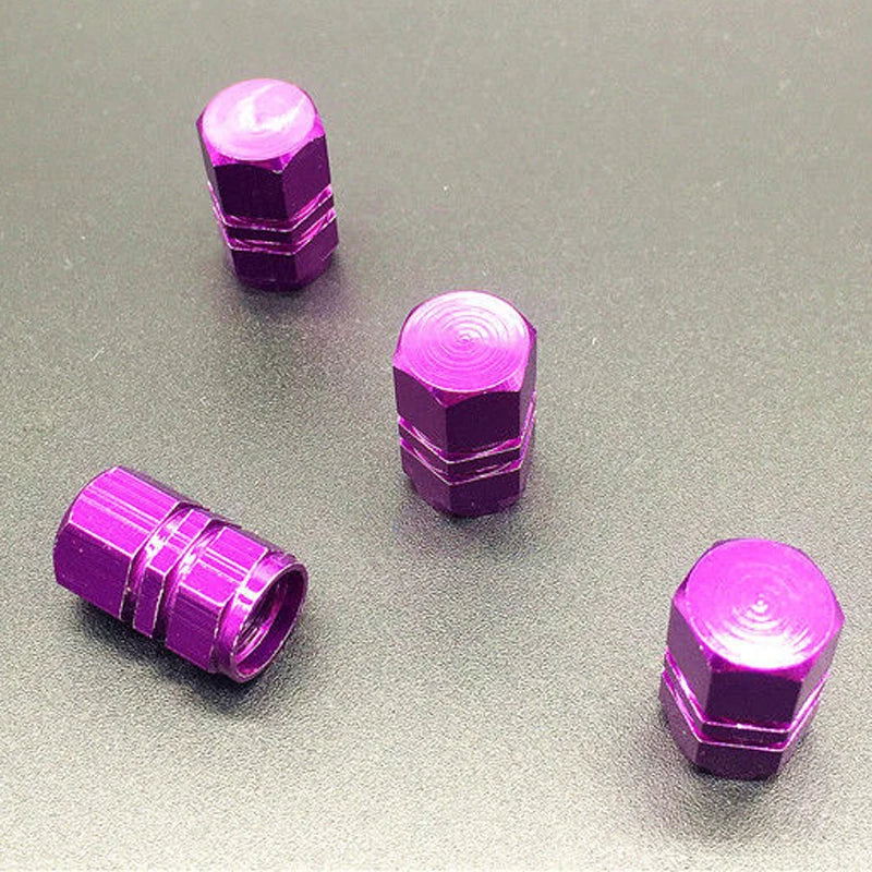 JX-LCLYL 4pcs Universal Aluminum Car Wheel Tire Tyre Valve Air Stem Cap Cover Purple RISE DEFENSE SYSTEMS.AI PRODUCTS