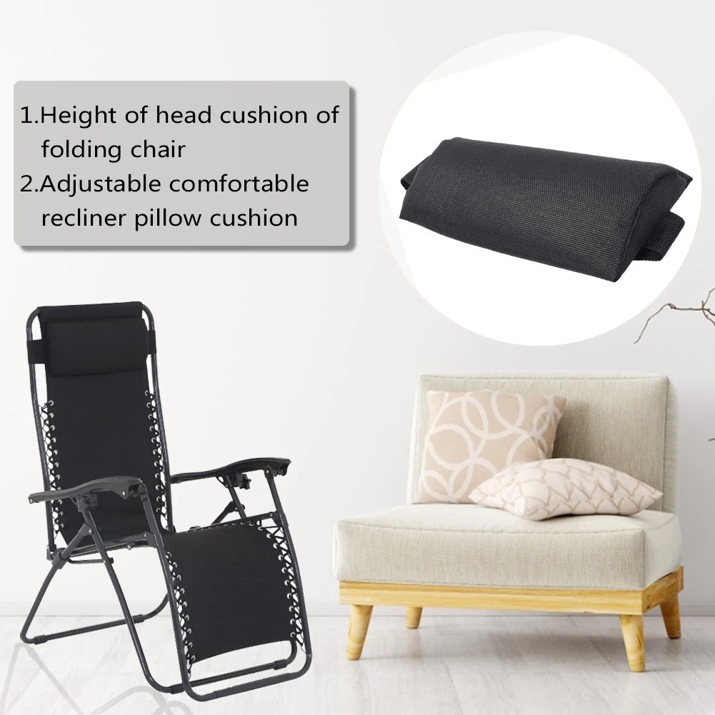 Recliner Headrest Beach Folding Chairs Teslin Pad Pillow Garden Backyard Picnics Sling Lounge Chair Head Cushion Adjustable RISE DEFENSE SYSTEMS.AI PRODUCTS