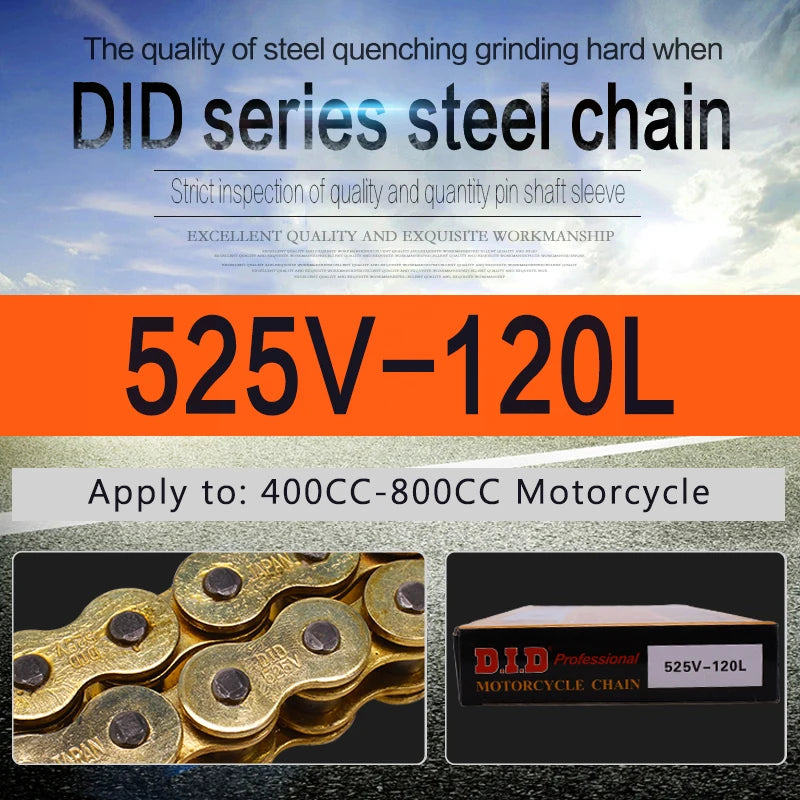 CVK High Quality Motorcycle O-ring Oil seal Chain Sets For 428 DID chain 136 Link 520 525 530 chains 120 Links with Facotry Sale RISE DEFENSE SYSTEMS.AI PRODUCTS