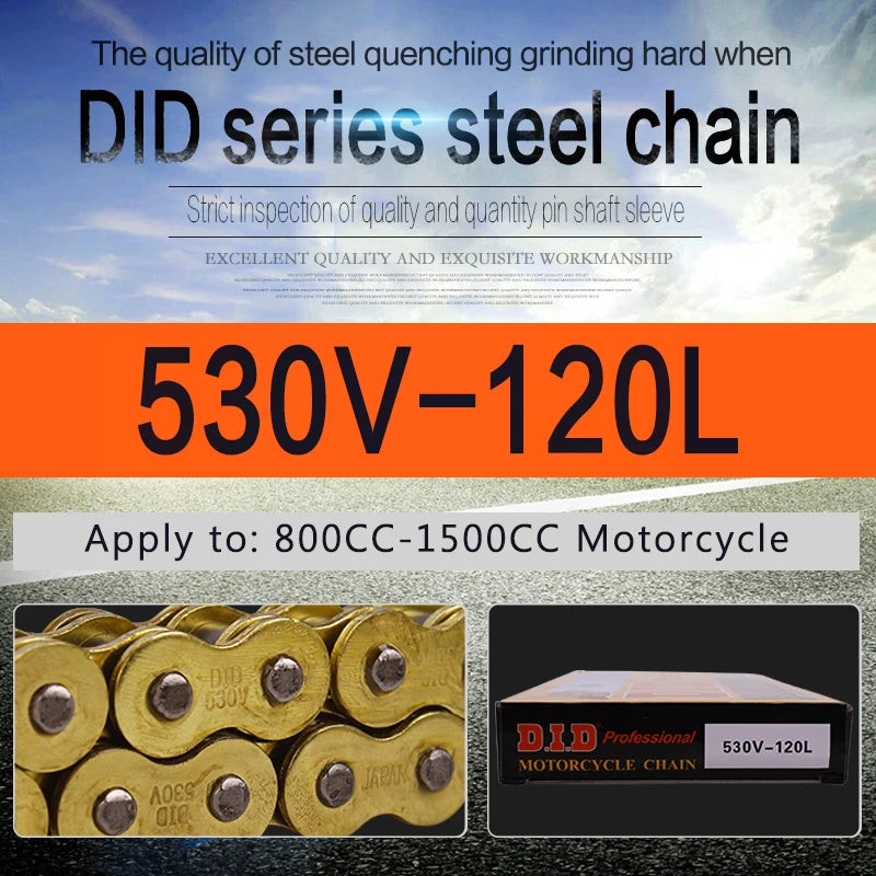 CVK High Quality Motorcycle O-ring Oil seal Chain Sets For 428 DID chain 136 Link 520 525 530 chains 120 Links with Facotry Sale RISE DEFENSE SYSTEMS.AI PRODUCTS