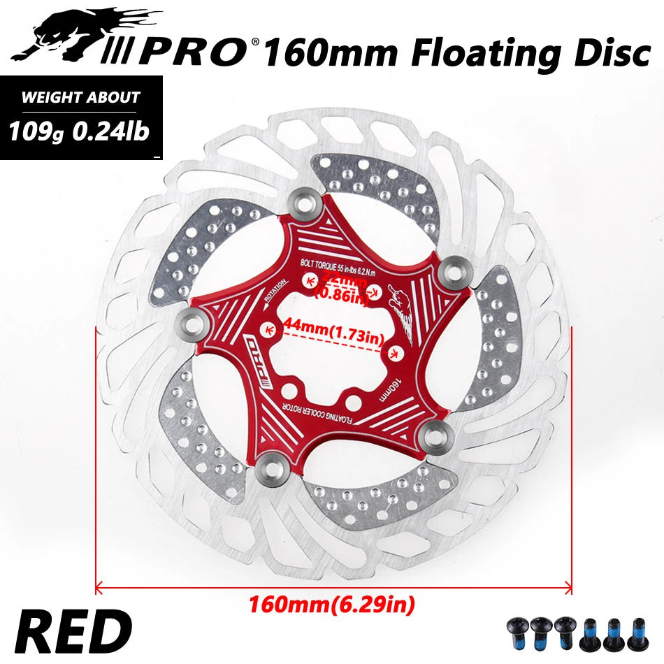 IIIPRO 6-Bolt Brake Disc 160mm/180mm/203mm Brake Disc Rotor Floating Cooling Heat Dissipation DH 6 Inch MTB/Road Bike RISE DEFENSE SYSTEMS.AI PRODUCTS