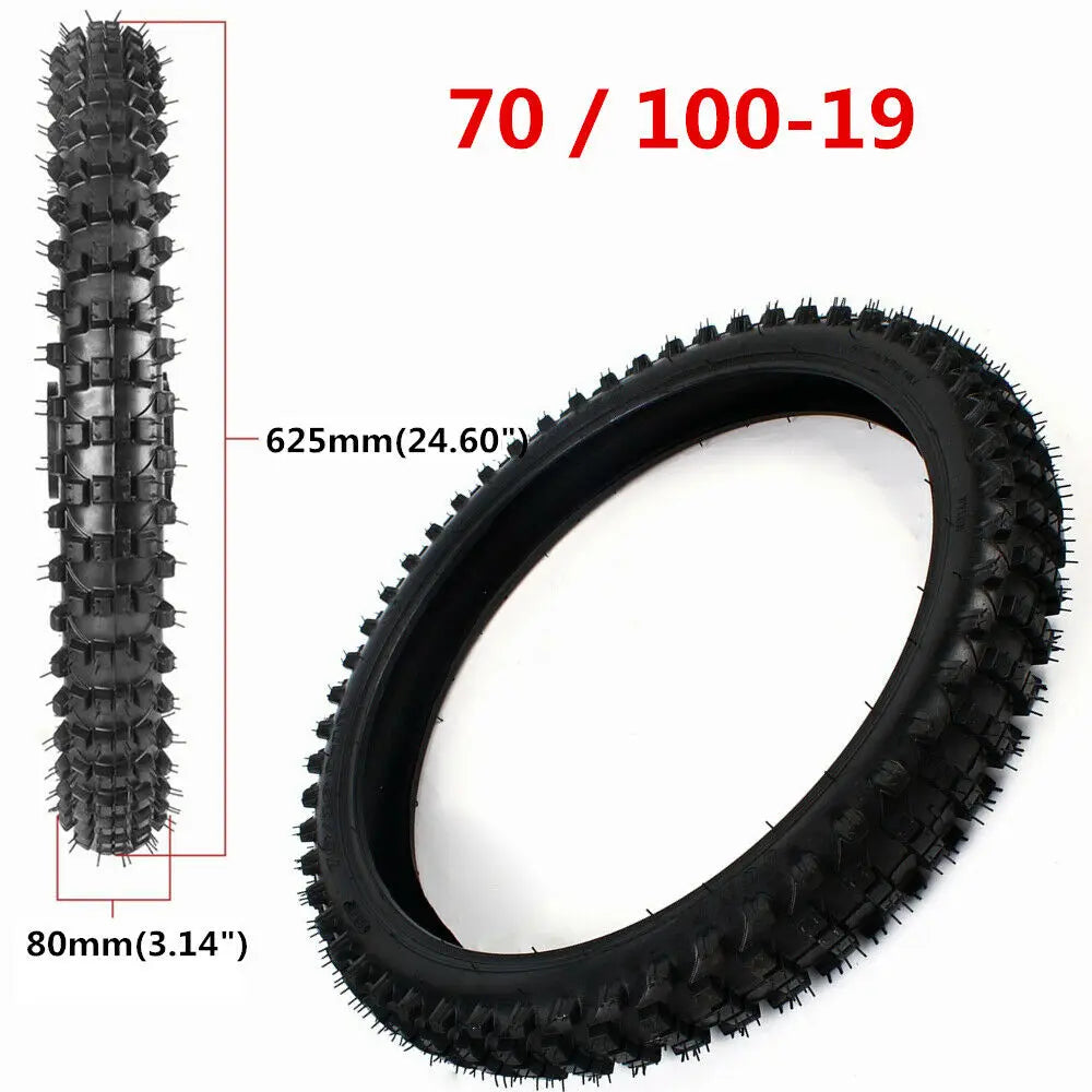 Black Front Rear Tire Tube Kit 70/100-19 90/100-16 Fit for 50cc - 150cc Dirt Pit Bike Motocross Off-road RISE DEFENSE SYSTEMS.AI PRODUCTS