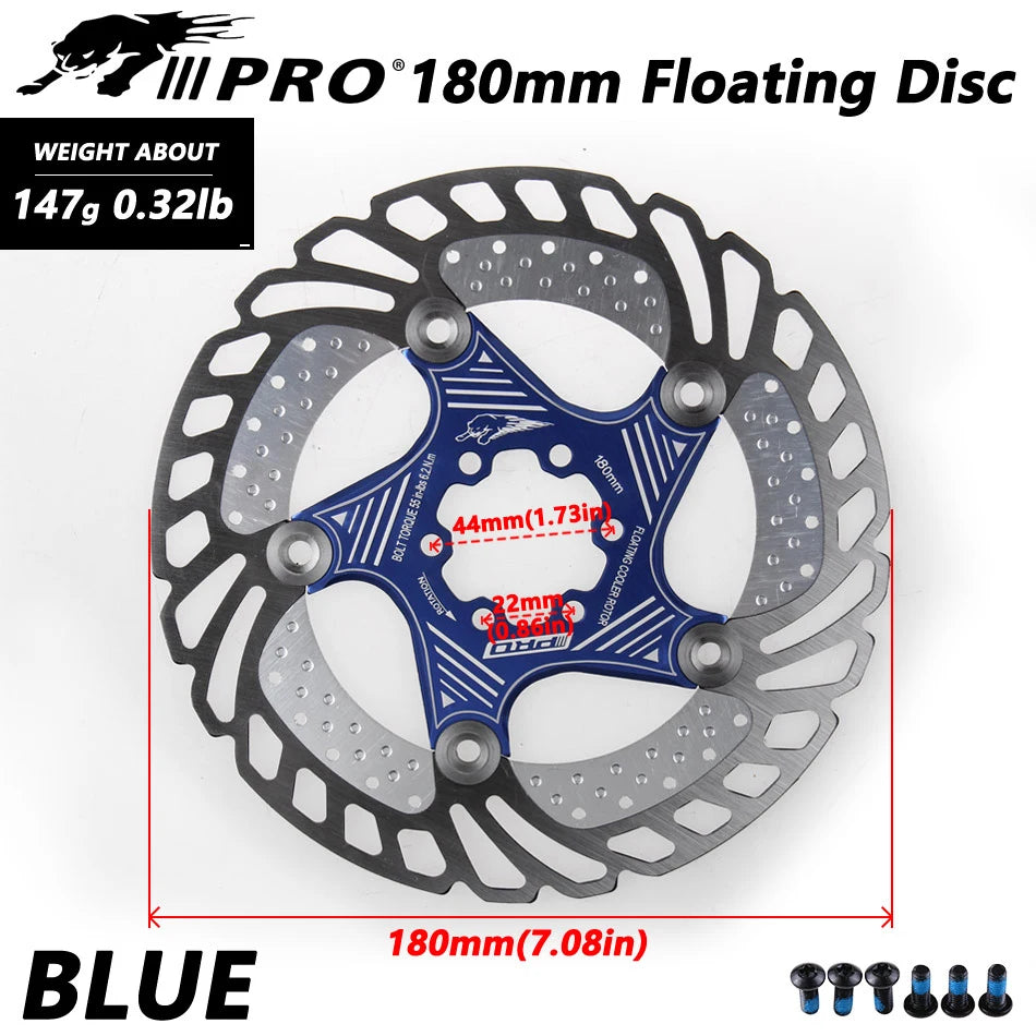IIIPRO 6-Bolt Brake Disc 160mm/180mm/203mm Brake Disc Rotor Floating Cooling Heat Dissipation DH 6 Inch MTB/Road Bike RISE DEFENSE SYSTEMS.AI PRODUCTS