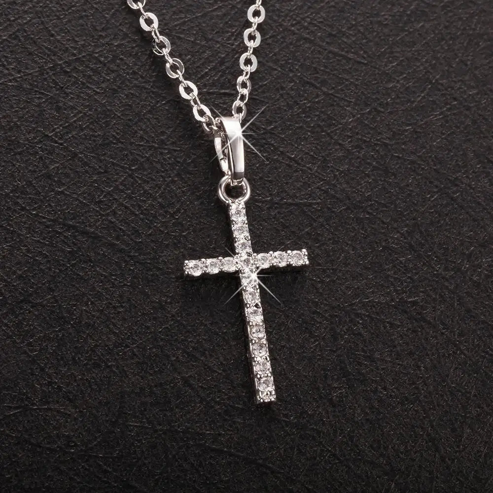 Fashion  Cross Pendants dropshipping Golden Silver  Color Crystal Jesus Cross Pendant Necklace Jewelry For Men/Women Wholesale RISE DEFENSE SYSTEMS.AI PRODUCTS