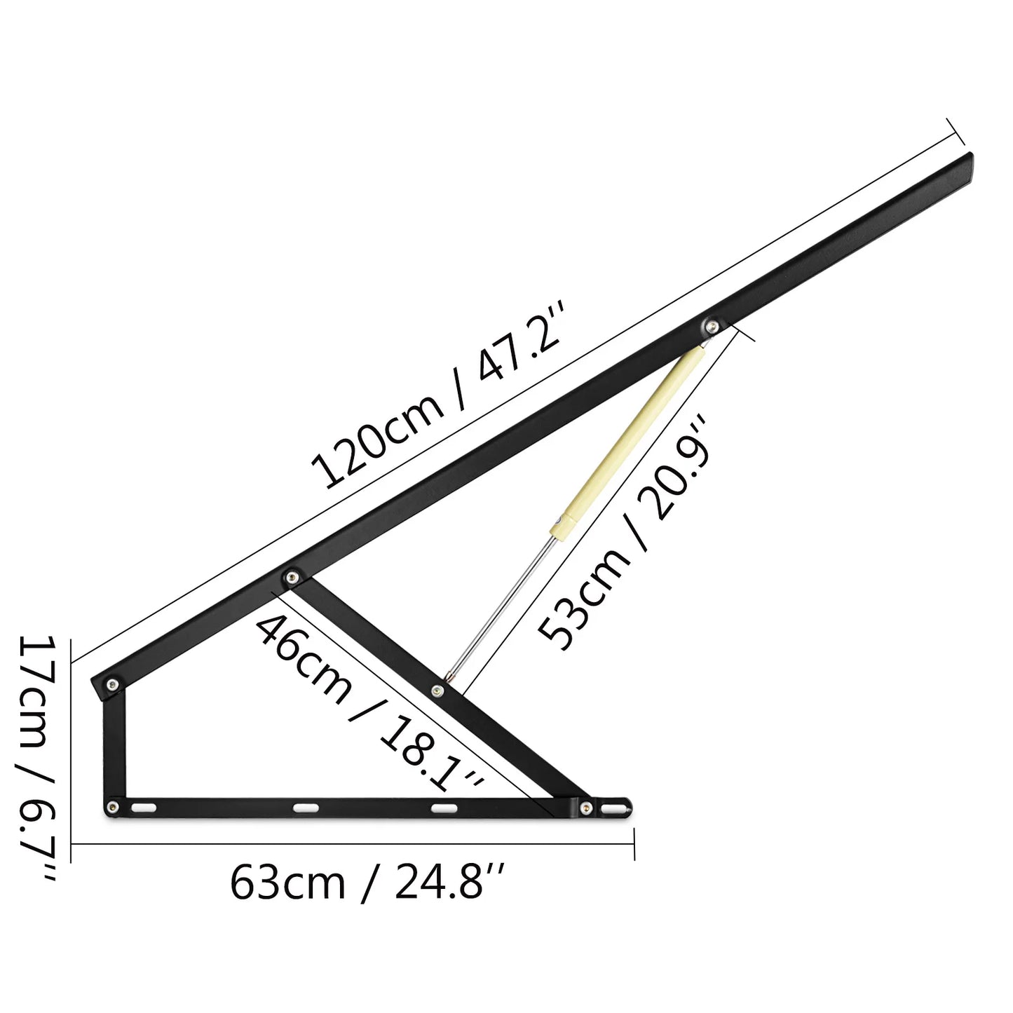 VEVOR Pair Of 5FT 4FT Heavy Pneumatic Storage Bed Lift Mechanism Gas Spring Strut Support Hinge Bed Sofa Storage Space Saving RISE DEFENSE SYSTEMS.AI PRODUCTS