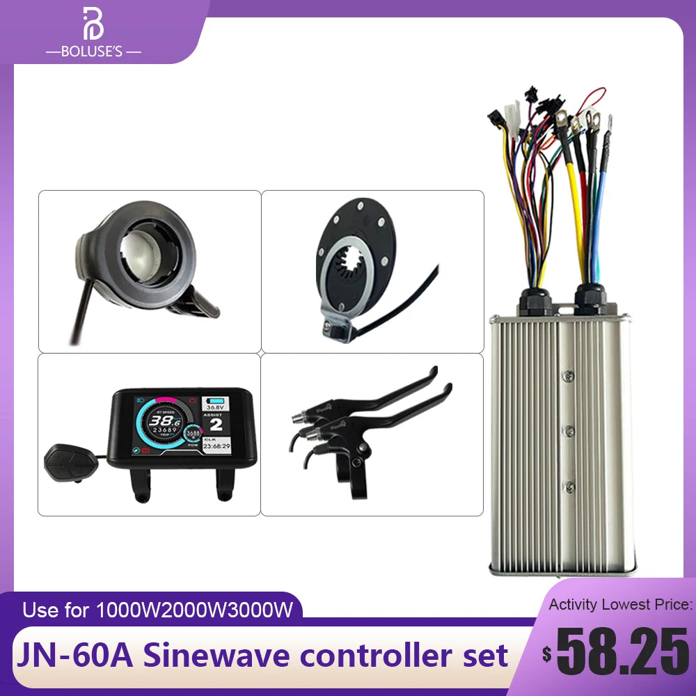 JN 60A Sinewave Controller Dual Mode Controller Sensor/Sensorless 48V-72V For 1000W 1500W 2000W 3000W Hub Motor RISE DEFENSE SYSTEMS.AI PRODUCTS