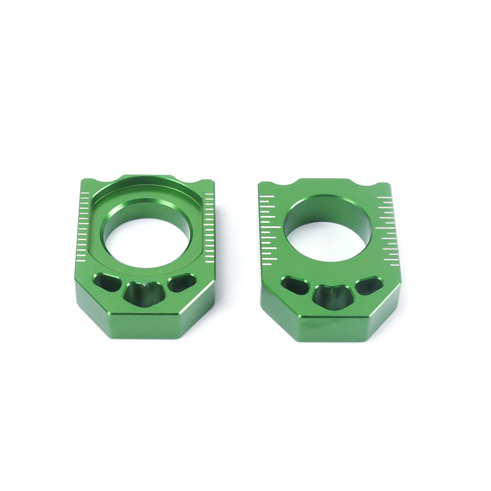 Motorcycle CNC Front Rear Wheel Hub Spacer Chain Adjust Axle Blocks For Kawasaki KX125 KX250 2006-2008 KX250F KX450F 2006-2016 RISE DEFENSE SYSTEMS.AI PRODUCTS