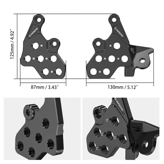 NICECNC Aluminum Foot Pegs Footrest Bracket Package For SUR-RON Surron light bee X S L1E Segway X160 X260 Electric Dirt Bike RISE DEFENSE SYSTEMS.AI PRODUCTS