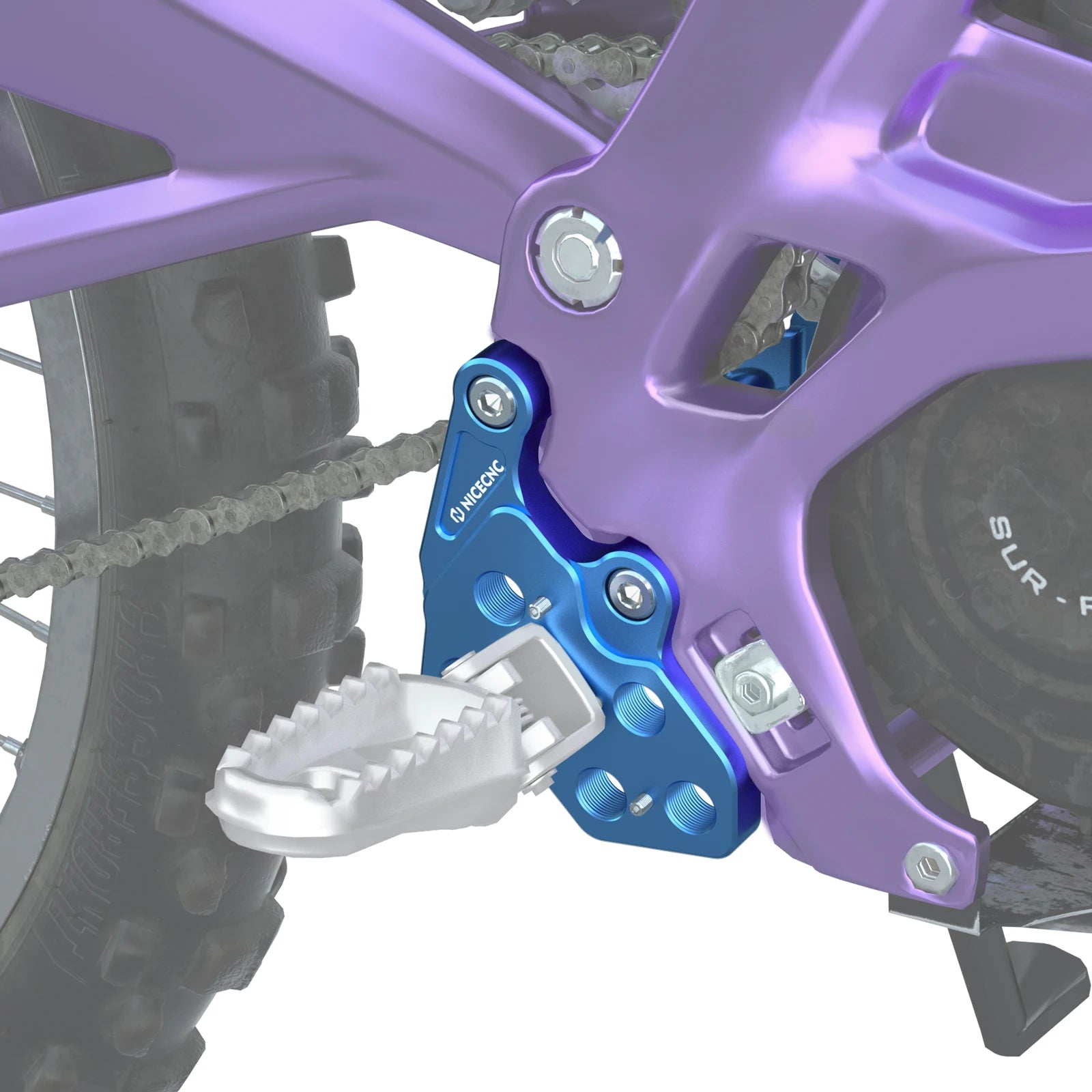 For Surron Light Bee X S L1E LBX Segway X160 X260 NICECNC Electric Dirt Bike Foot Pegs Mount Bracket Footrest Support Brace Kit RISE DEFENSE SYSTEMS.AI PRODUCTS
