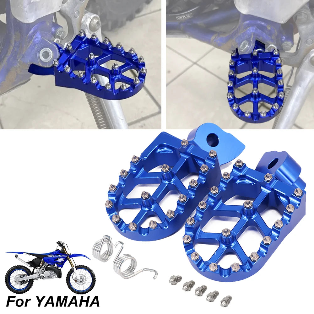 Motorcycle CNC Foot Pegs Rests Footpegs Footrests For Yamaha YZ65 YZ85 YZ125 YZ250 YZ 65 85 125 250 250F 125X 450F WR 250F 450F RISE DEFENSE SYSTEMS.AI PRODUCTS