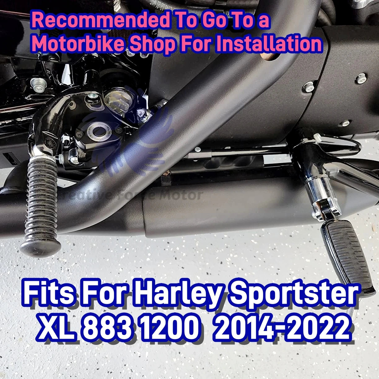 Rear Passenger Pedal Motorcycles Foot Pegs Mount Bracket Footrests For Harley Sportster XL1200 Iron 883 SuperLow Roadster 14-22 RISE DEFENSE SYSTEMS.AI PRODUCTS