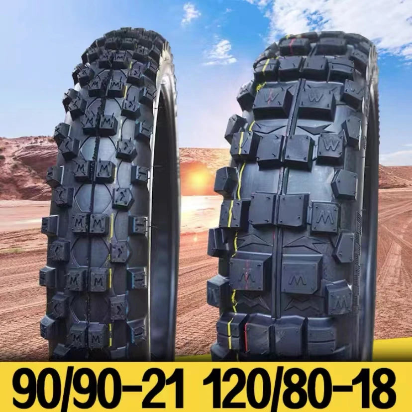 Front 90/90-21 rear 120/80-18 deep tooth off-road motorcycle tire modified with widened large flower outer tire RISE DEFENSE SYSTEMS.AI PRODUCTS